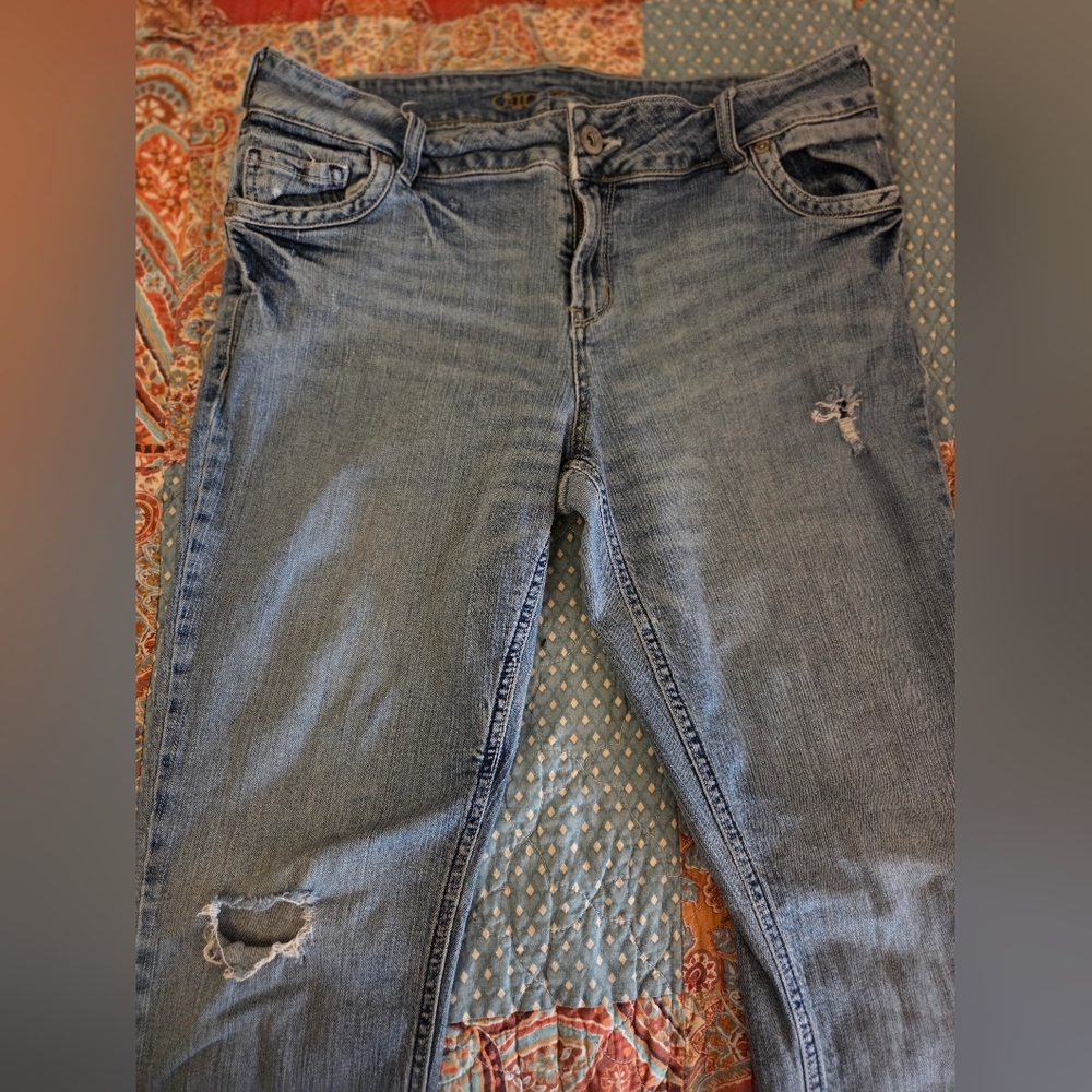 Cato Light Blue Distressed Boyfriend Jeans